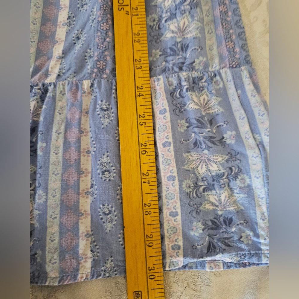 Wild Skye Womens Babydoll  Floral Boho Mini Dress Top Blue Pink SZ XS - Picture 9 of 12
